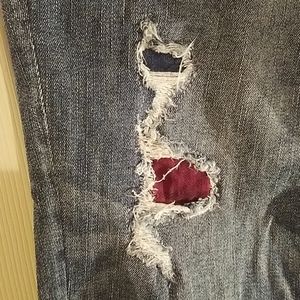 Maurices Jeggings with Plaid Destructed Detail Size M-S